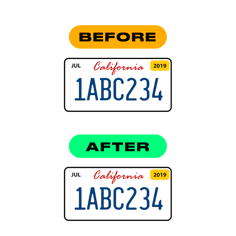 Nanofilm Ecoslick™ for US (California) license plates - Symbol "G"