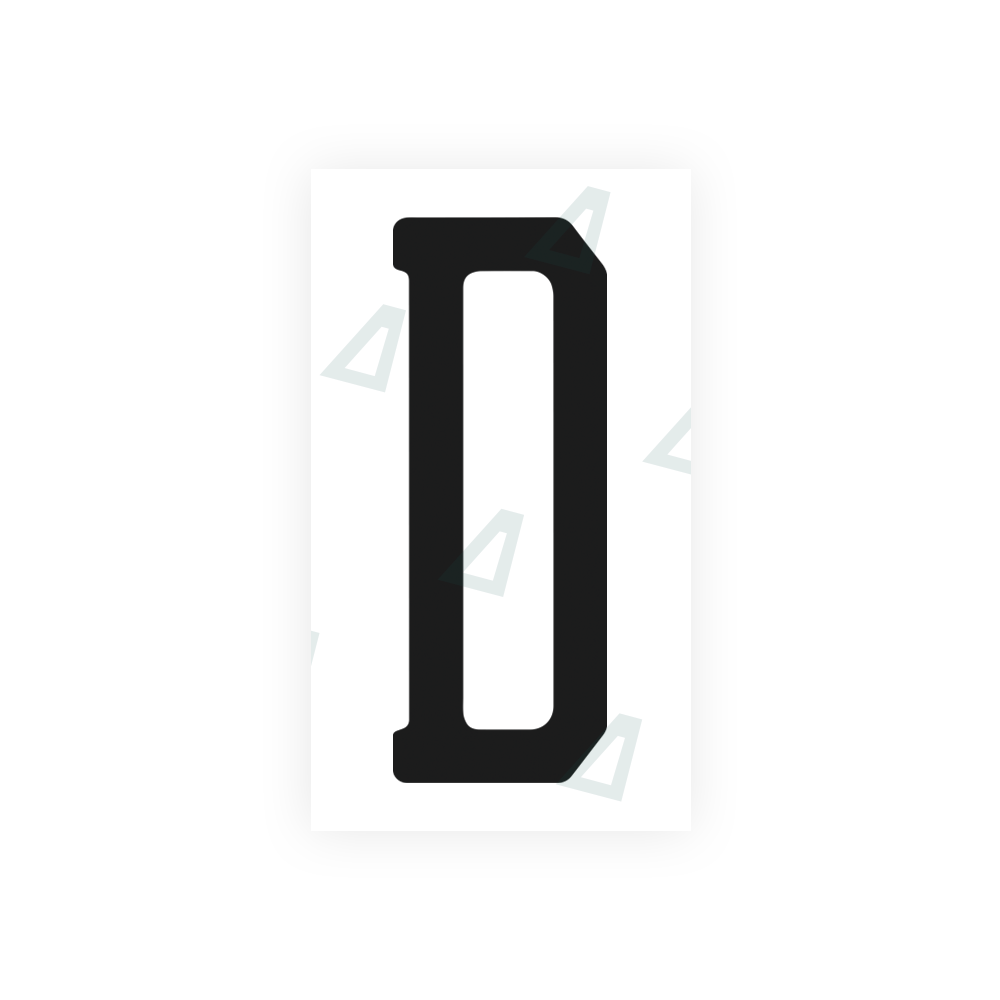 Nanofilm Ecoslick™ for US (Florida) license plates - Symbol "D" 