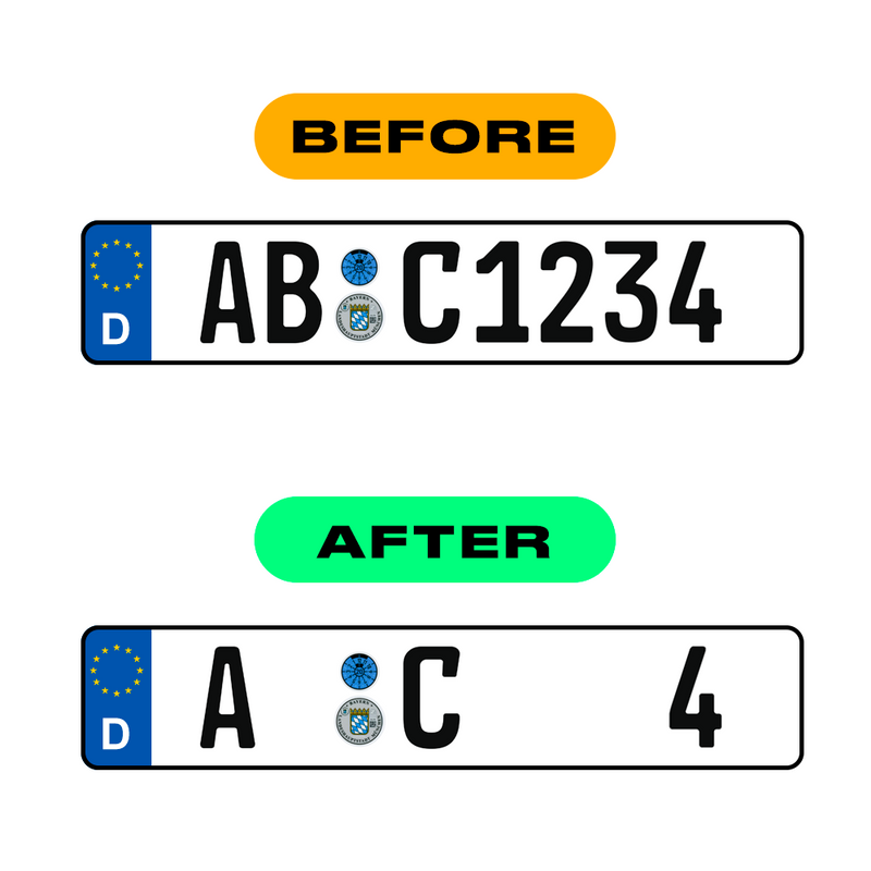 Nanofilm Ecoslick™ for german number plates - Symbol "5"