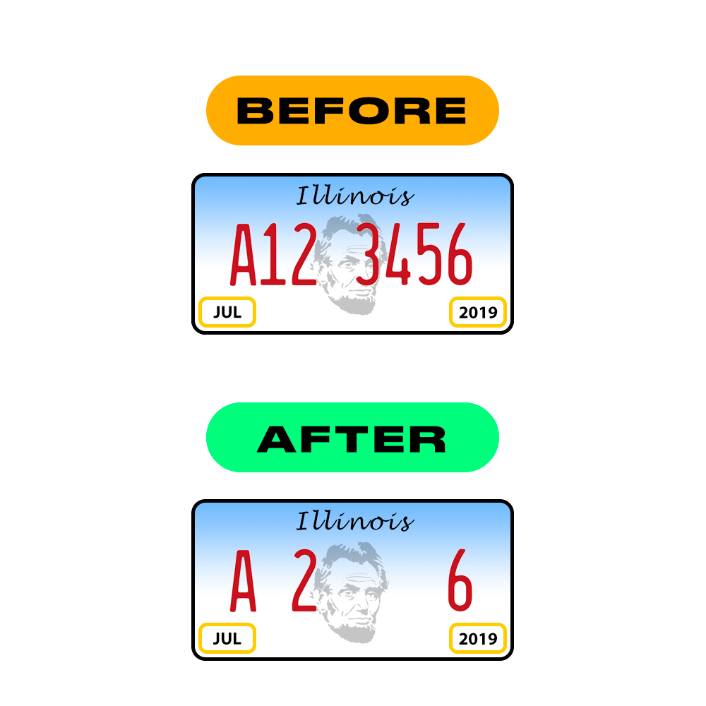 Nanofilm Ecoslick™ for US (Illinois) license plates - Symbol "7"