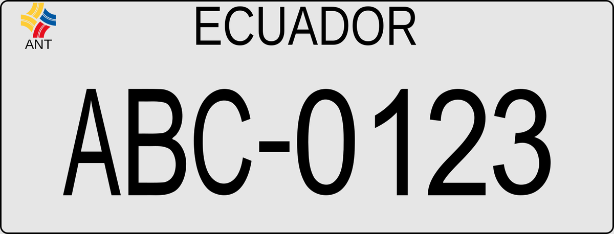 Decals for 2-plate vehicles (Ecuador) - Private Vehicle 