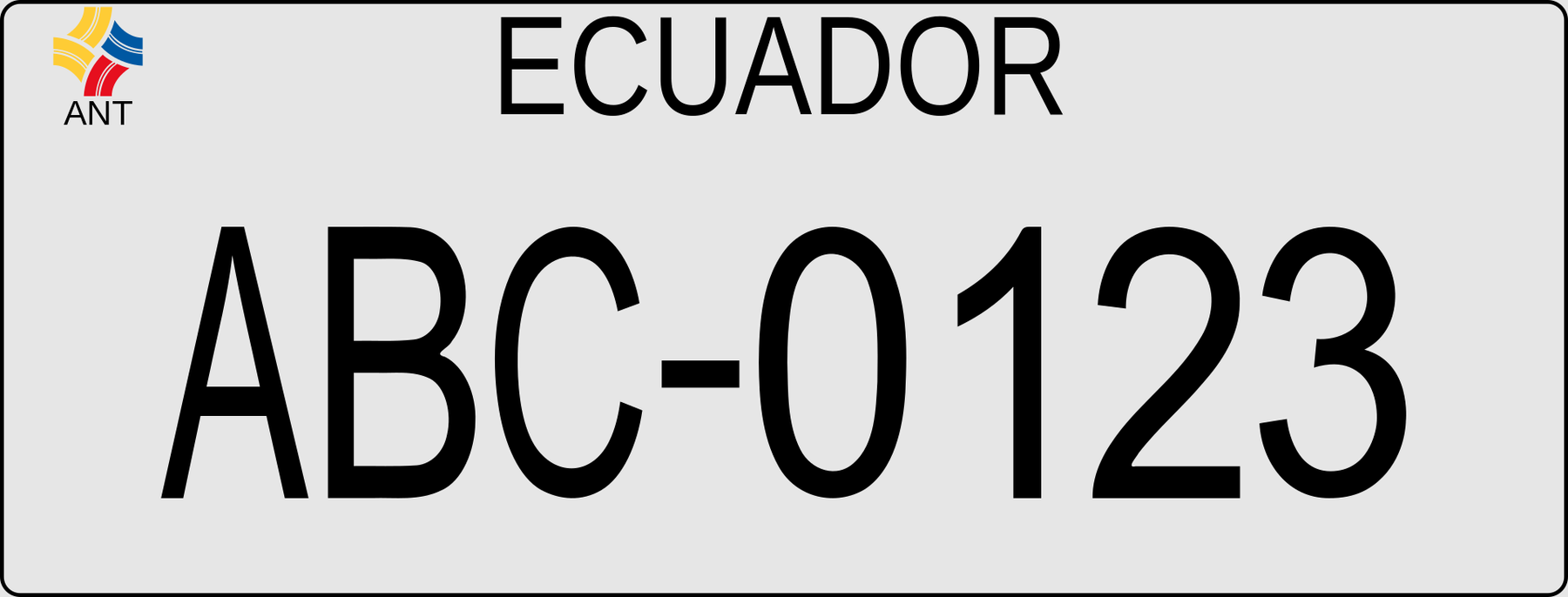 Decals for 2-plate vehicles (Ecuador) - Private Vehicle 