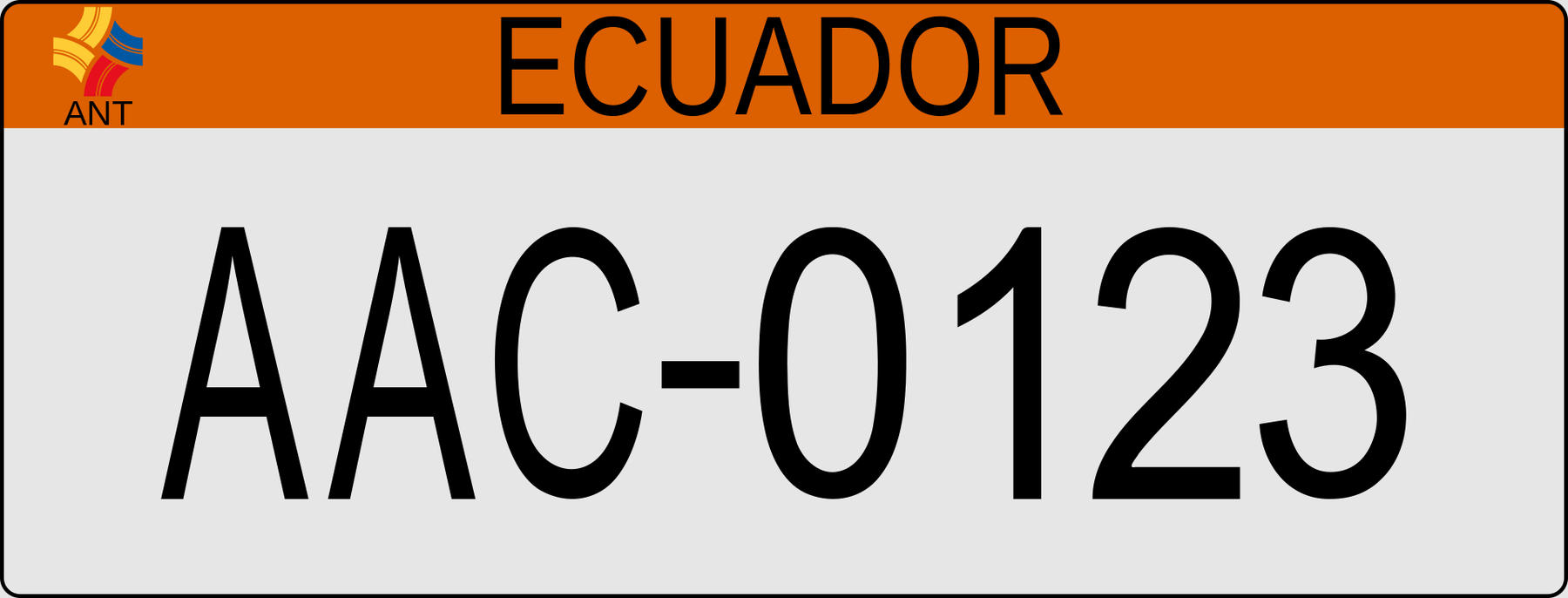 Decals for 2-plate vehicles (Ecuador) - Commercial Vehicle 