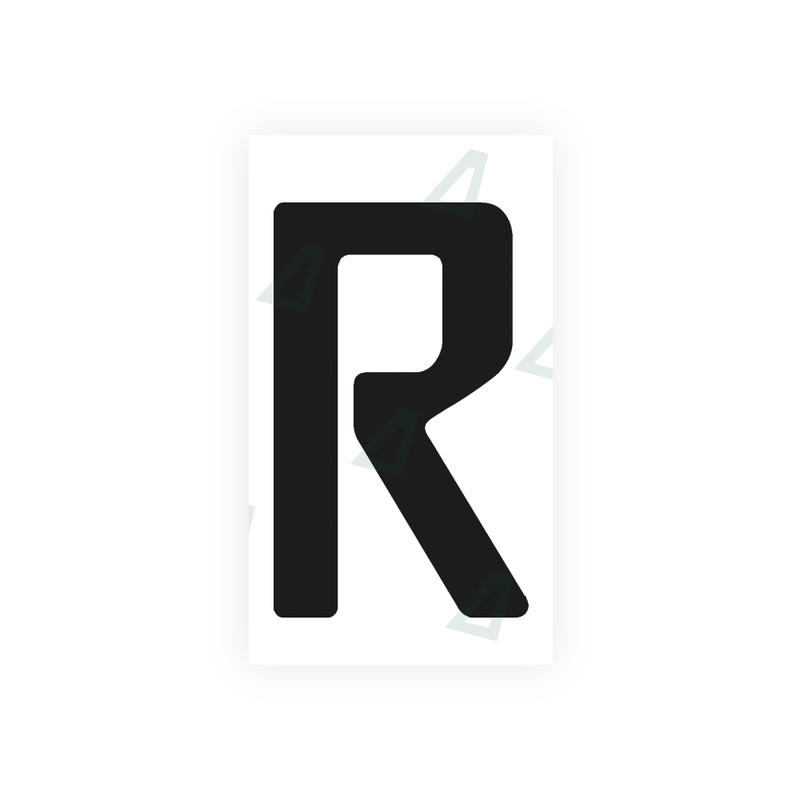 Alite sticker for Uruguay license plates - "R" symbol 