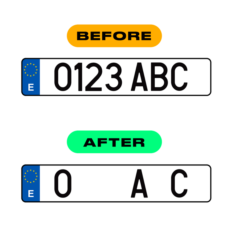 Nanofilm Ecoslick™ for spanish license plates - Symbol "A"