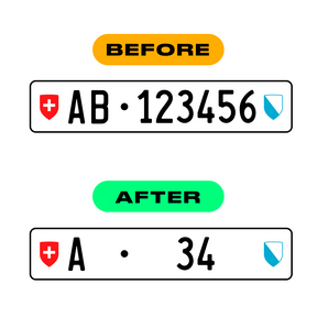 Autocollant pour plaques d'immatriculation Swiss - Symbole "4"